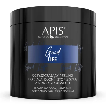 GOOD LIFE - Oczyszczający peeling do ciała, dłoni i stóp z solą z Morza Martwego / 700 g