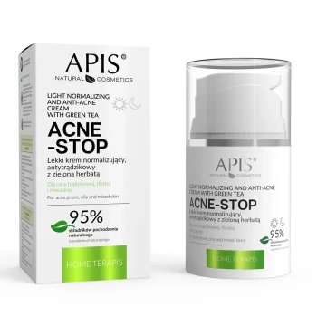 ACNE-STOP / Home terApis - Lekki krem normalizujący, antytrądzikowy z zieloną herbatą / 50 ml